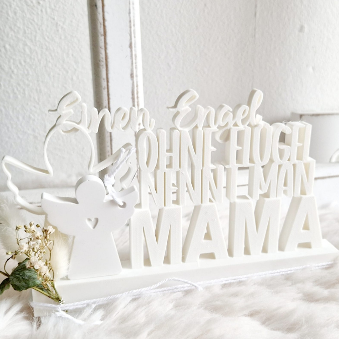 STL 3D Druck Datei Schriftzug Einen Engel ohne Flügel nennt man Mama Muttertag 3D-Druck Datei – Bild 3