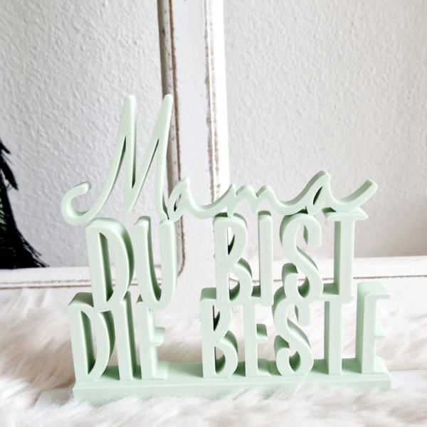 STL 3D Druck Datei Schriftzug Mama du bist die beste Muttertag 3DDruck Datei – Bild 4