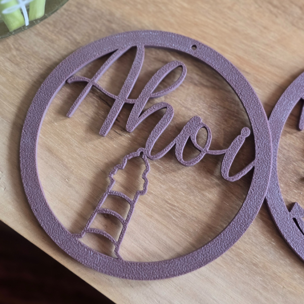 STL 3D Druck Datei Kränze 2er Ahoi und Ankerplatz Maritim Anhänger Meer Anker Leuchtturm  Geschenkidee 3D-Druck Datei – Bild 3