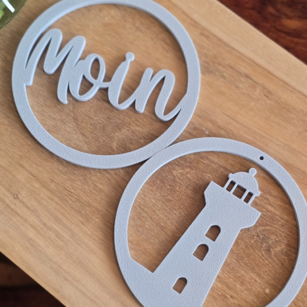 STL 3D Druck Datei Kränze 3er Moin, Leuchtturm und Heimathafen Maritim Anhänger Meer  Geschenkidee 3D-Druck Datei – Bild 3