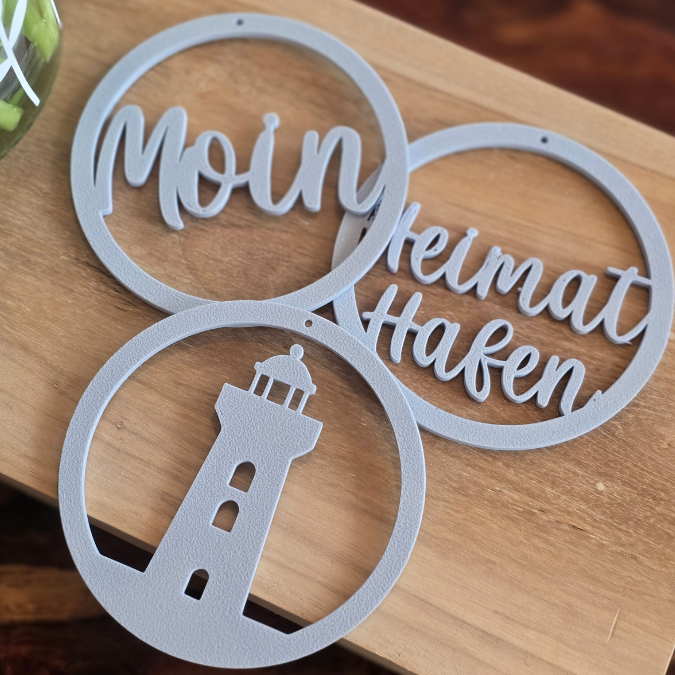 STL 3D Druck Datei Kränze 3er Moin, Leuchtturm und Heimathafen Maritim Anhänger Meer Geschenkidee 3D-Druck Datei – Bild 4