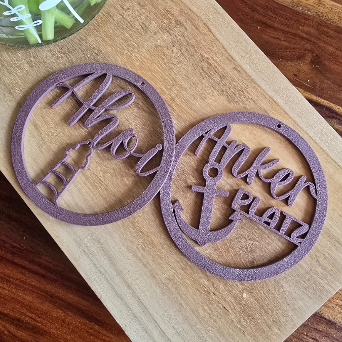 STL 3D Druck Datei Kränze 2er Ahoi und Ankerplatz Maritim Anhänger Meer Anker Leuchtturm Geschenkidee 3D-Druck Datei – Bild 4