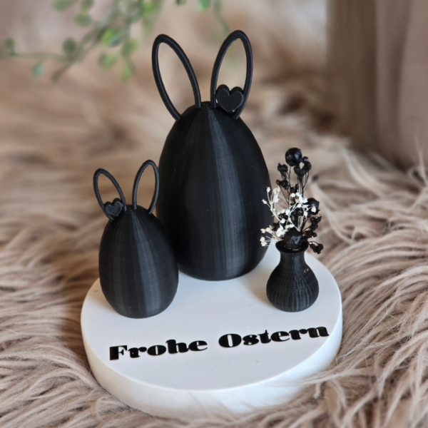 STL 3D Druck Datei Herzohren Hasen Haseneier Eierhasen Eier mit Ohren 3DDruck Datei – Bild 3