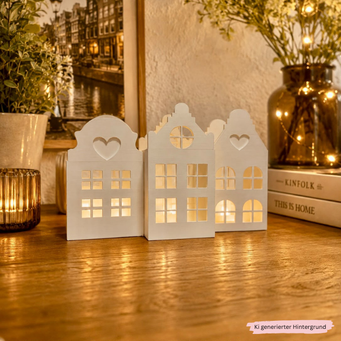3D Druck Datei STL Teelichthäuschen Haus Häuser für LED Teelicht 3DDruck Datei – Bild 4