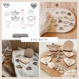 SVG Laser Datei Tischdeko Streudeko Tischkarten Gastgeschenke KIRCHE 3mm und 4mm kirchliche AnlässeTaufe Konfirmation Kommunion Firmung Glaube SVG Datei