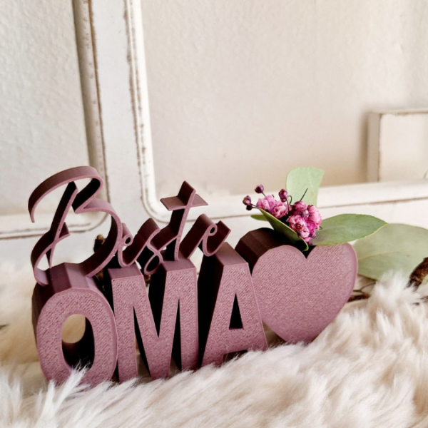STL 3D Druck Datei Schriftzug Beste Oma mit Herz zum füllen Muttertag 3D-Druck Datei