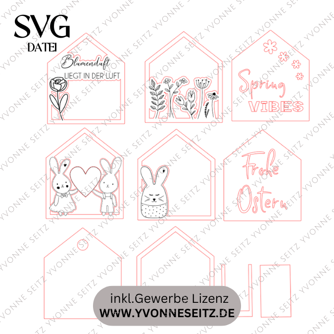 SVG Laser Datei Frühlingshaus zum beleuchten Lichthaus Ostern Zuhause für Transparentpapier Laserdatei SVG Datei – Bild 2