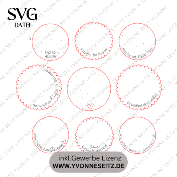 SVG Laser Datei - Geschenkscheiben für Gießteile Geburtstag to go Geburtstagsgeschenk Laserdatei – Bild 2