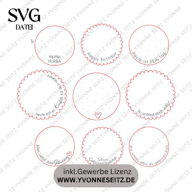 SVG Laser Datei - Geschenkscheiben für Gießteile Geburtstag to go Geburtstagsgeschenk Laserdatei – Bild 2