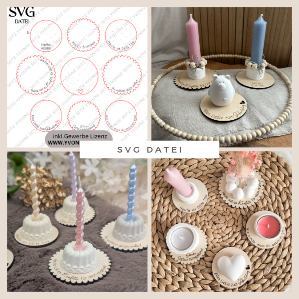 SVG Laser Datei - Geschenkscheiben für Gießteile Geburtstag to go Geburtstagsgeschenk Laserdatei