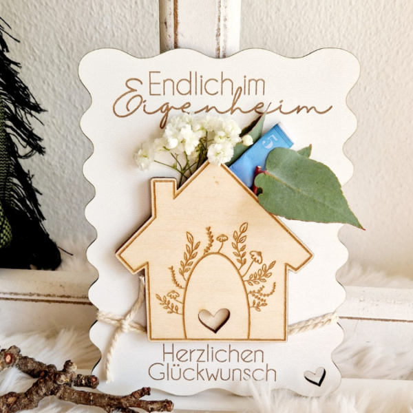 SVG Laser Datei - Karten zum Einzug Umzug erste eigene Wohnung Eigenheim Hauskauf für Blumen oder Geld Postkarten GrußkartenLaserdatei – Bild 22