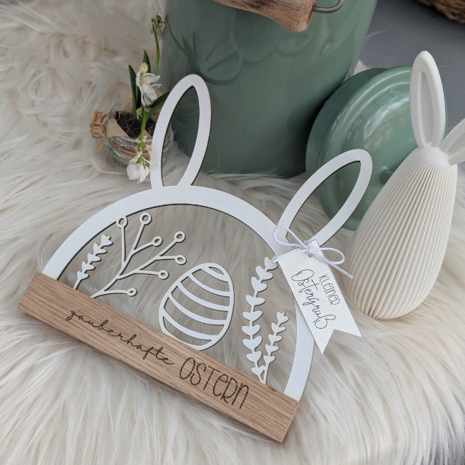 SVG Laser Datei Hasenbogen Klötzchenbogen Hasenohren Floral Osterei Osterdeko SVG Datei – Bild 22