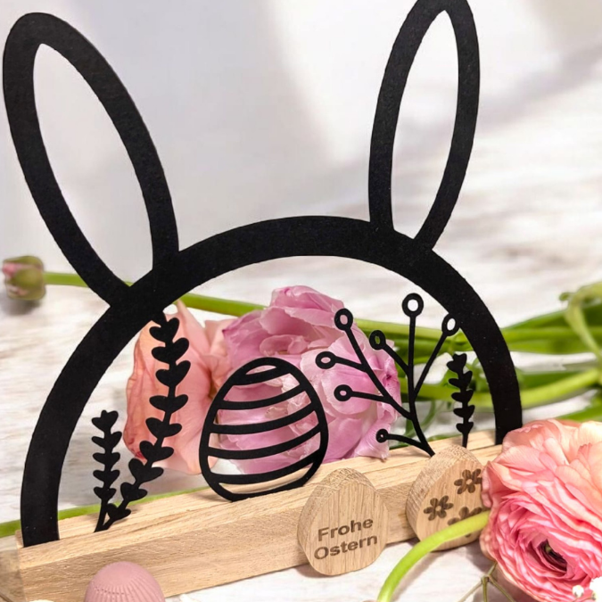 SVG Laser Datei Hasenbogen Klötzchenbogen Hasenohren Floral Osterei Osterdeko SVG Datei – Bild 23