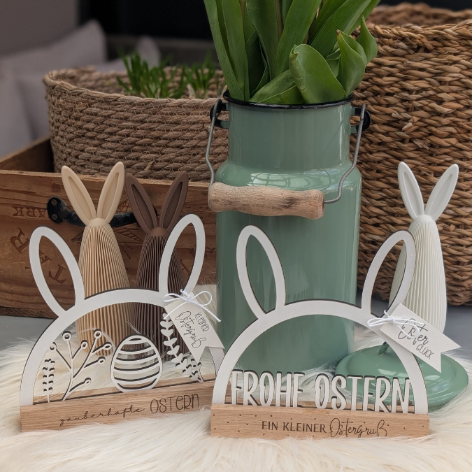 SVG Laser Datei Hasenbogen Klötzchenbogen Hasenohren Floral Osterei Osterdeko SVG Datei – Bild 24