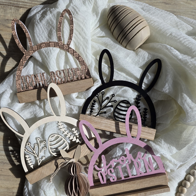 SVG Laser Datei Hasenbogen Klötzchenbogen Hasenohren Floral Osterei Osterdeko SVG Datei – Bild 26