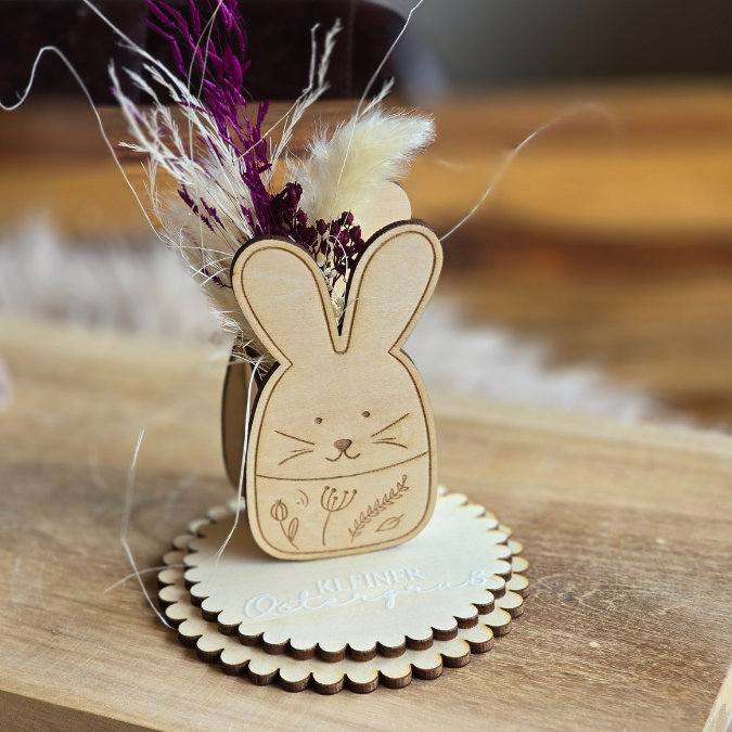 SVG Laser Datei 8 Designs Hasen Mini Hasen zum füllen mit Blumen, Geld oder Ballonlicht Designs Ostern Osterhase SVG-Datei – Bild 20