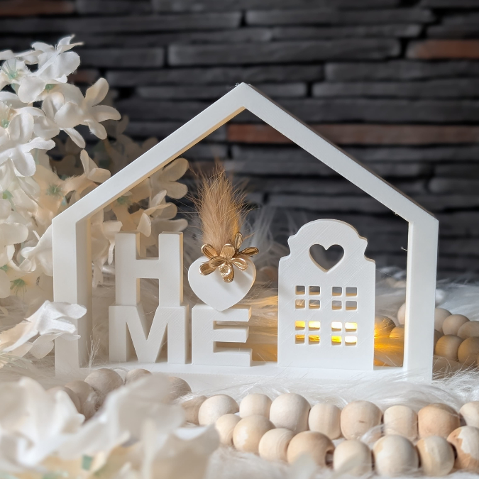STL 3D Druck Datei Haus Home mit Herz zum füllen Häuschen Häuschenliebe 3DDruck Datei