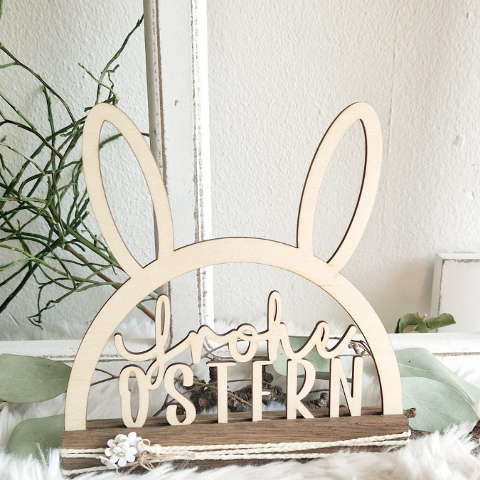 SVG Laser Datei Hasenbogen Klötzchenbogen Hasenohren Floral Osterei Osterdeko SVG Datei – Bild 29