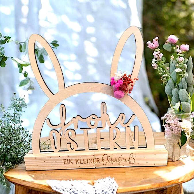 SVG Laser Datei Hasenbogen Klötzchenbogen Hasenohren Floral Osterei Osterdeko SVG Datei – Bild 30