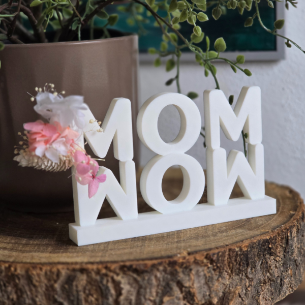 STL 3D Druck Datei Schriftzug MOM WOW Muttertag Mama 3DDruck Datei – Bild 3