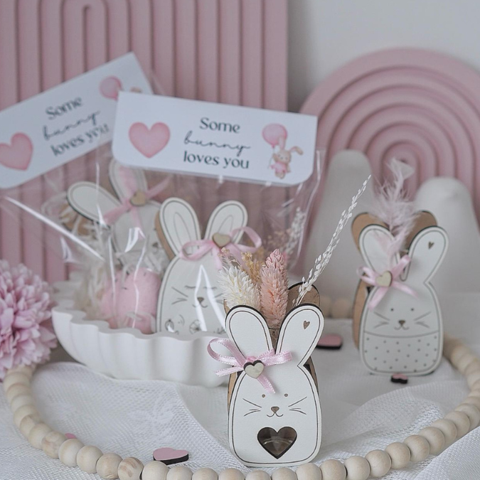 SVG Laser Datei 8 Designs Hasen Mini Hasen zum füllen mit Blumen, Geld oder Ballonlicht Designs Ostern Osterhase SVG-Datei – Bild 24