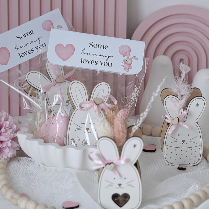 SVG Laser Datei 8 Designs Hasen Mini Hasen zum füllen mit Blumen, Geld oder Ballonlicht Designs Ostern Osterhase SVG-Datei – Bild 26