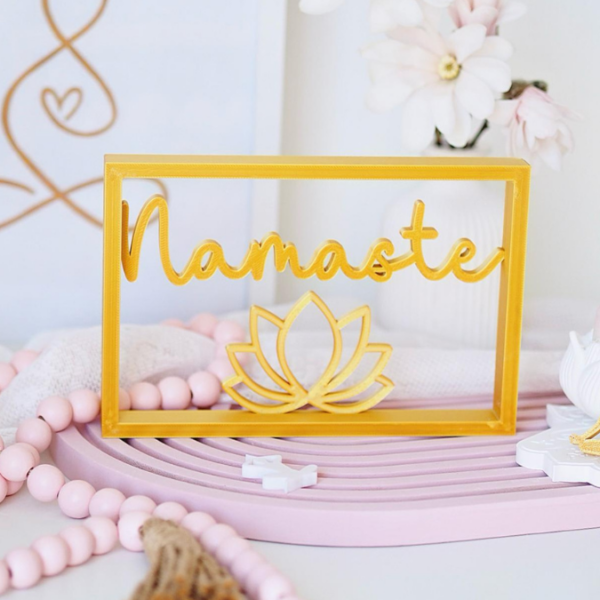 3D Druck Datei STL NAMASTE im Rahmen Aufsteller Statement 3D-Druck Datei – Bild 3