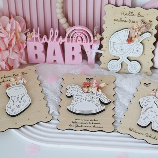 SVG Laser Datei - Karten zur geburt Baby geschenkidee zur Geburt für Blumen oder Geld Postkarten Grußkarten Laserdatei – Bild 19