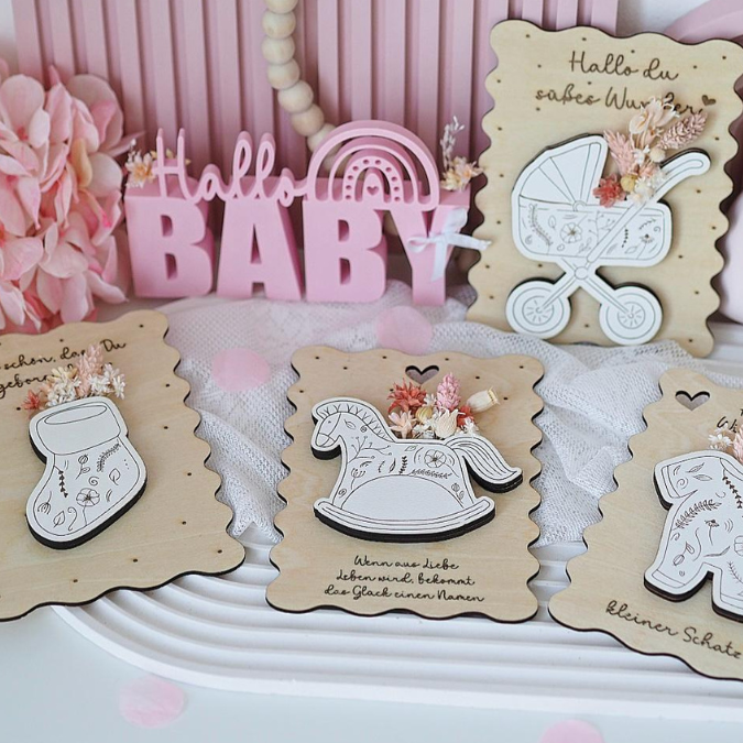 SVG Laser Datei - Karten zur geburt Baby geschenkidee zur Geburt für Blumen oder Geld Postkarten Grußkarten Laserdatei – Bild 19