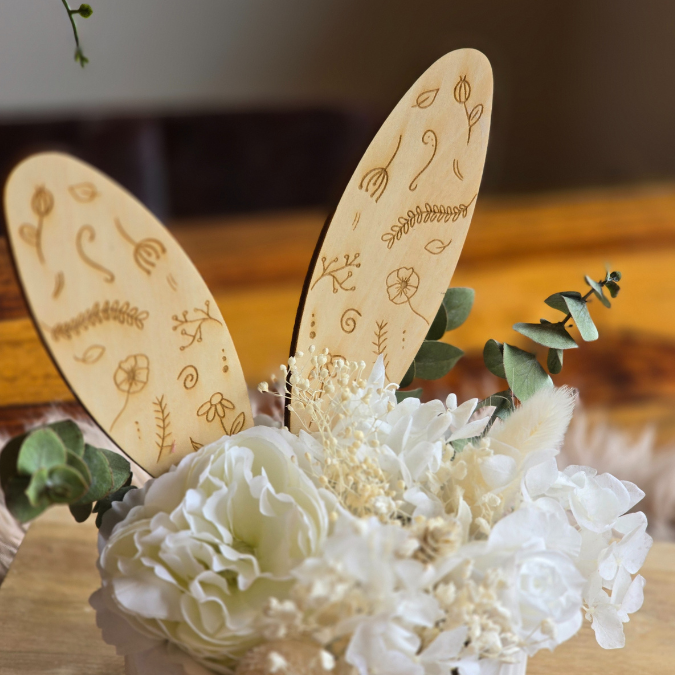 SVG Laser Datei 7 Designs Hasenohren Stecker Pflanzenstecker Caketopper Ostern Hasen Osterhase Ohren SVG-Datei – Bild 12