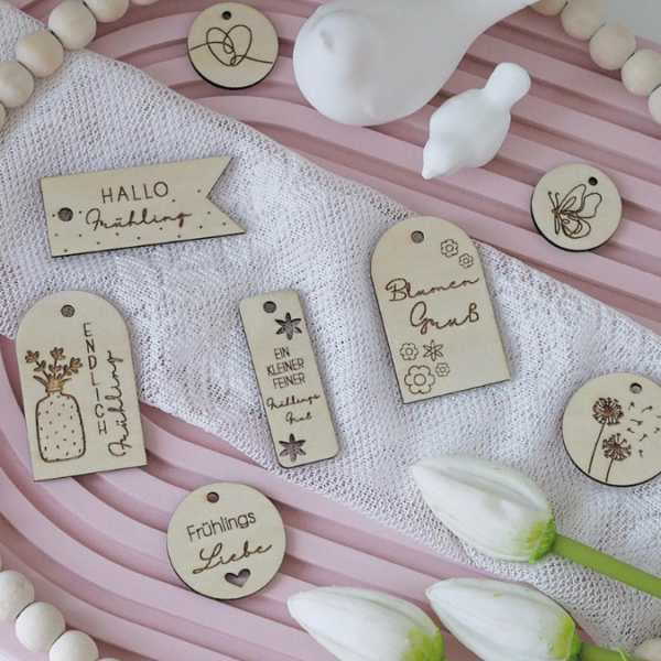 SVG Laser Datei Geschenkanhänger Frühling Blumen Blumengruß Etiketten Tags SVG-Datei – Bild 10