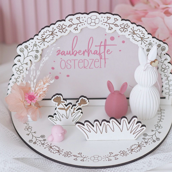 3mm und 4mm Kulisse für Gießteile und Kleinigkeiten Frühlingskulisse Teller zum dekorieren Dekoteller StänderSVG Laser Datei – Bild 3