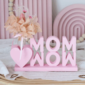 STL 3D Druck Datei Schriftzug MOM WOW mit Herz zum füllen Muttertag 3D-Druck Datei