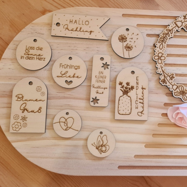 SVG Laser Datei Geschenkanhänger Frühling Blumen Blumengruß Etiketten Tags SVG-Datei – Bild 9