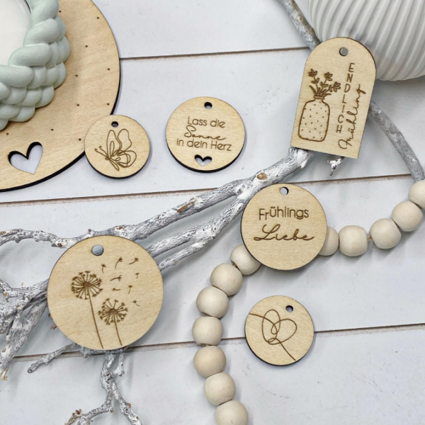SVG Laser Datei Geschenkanhänger Frühling Blumen Blumengruß Etiketten Tags SVG-Datei – Bild 3