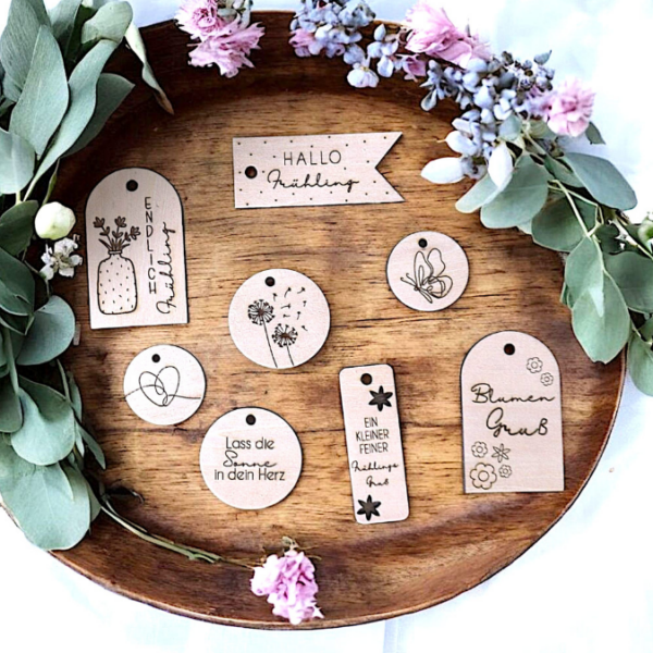 SVG Laser Datei Geschenkanhänger Frühling Blumen Blumengruß Etiketten Tags SVG-Datei – Bild 5