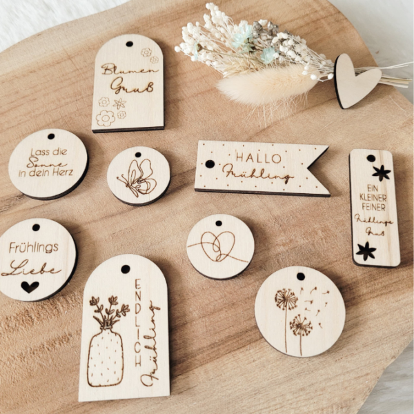 SVG Laser Datei Geschenkanhänger Frühling Blumen Blumengruß Etiketten Tags SVG-Datei – Bild 11