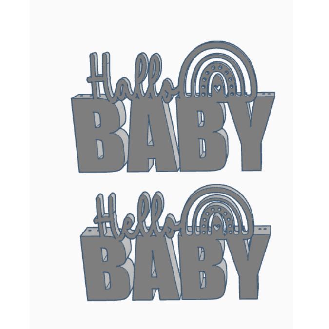 STL 3D Druck Datei Hallo Baby Geschenkidee Geburt mit Löchern für Blumen und Platz für Geldgeschenk 3D Druck Datei – Bild 5