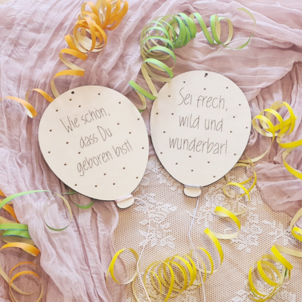 SVG Laserdatei 2er Set Luftballon Kinderzimmerdeko Türschild Sei frech wild und wunderbar & Wie schön das du geboren bist SVG-Datei – Bild 17