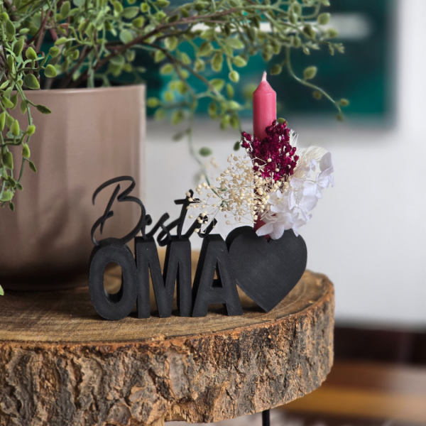 STL 3D Druck Datei Schriftzug Beste Oma mit Herz zum füllen Muttertag 3D-Druck Datei – Bild 5