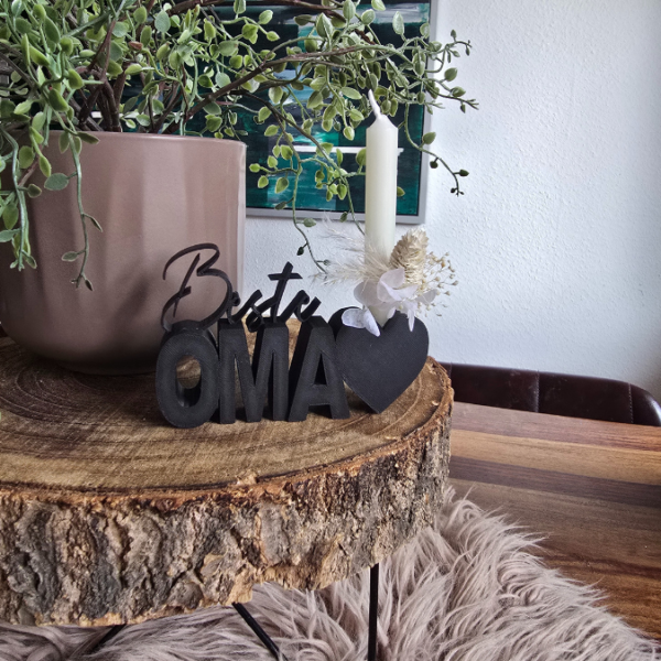STL 3D Druck Datei Schriftzug Beste Oma mit Herz zum füllen Muttertag 3D-Druck Datei – Bild 4