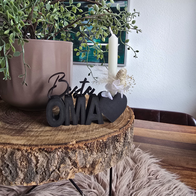 STL 3D Druck Datei Schriftzug Beste Oma mit Herz zum füllen Muttertag 3D-Druck Datei – Bild 4