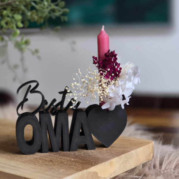 STL 3D Druck Datei Schriftzug Beste Oma mit Herz zum füllen Muttertag 3D-Druck Datei – Bild 3