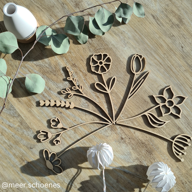 SVG Laser Datei Blumen Flowers Holzblumen Laserdatei – Bild 13