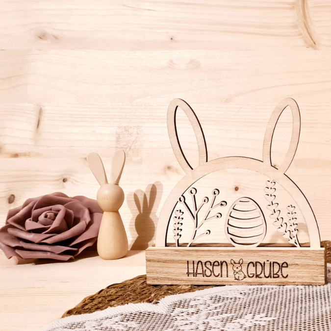 SVG Laser Datei Hasenbogen Klötzchenbogen Hasenohren Floral Osterei Osterdeko SVG Datei – Bild 13