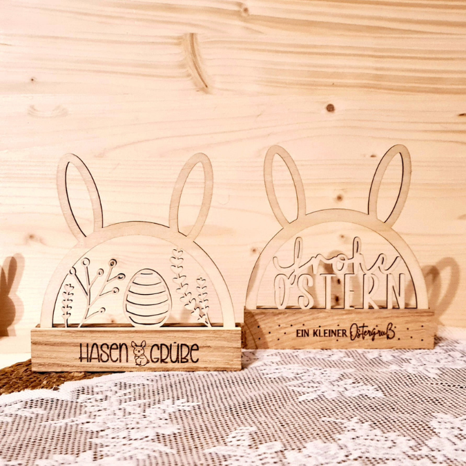 SVG Laser Datei Hasenbogen Klötzchenbogen Hasenohren Floral Osterei Osterdeko SVG Datei – Bild 4