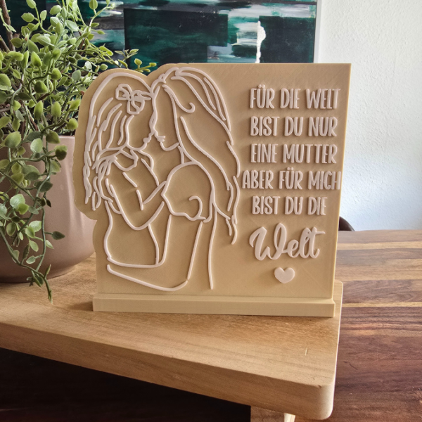 STL 3D Druck Datei Muttertag Aufsteller mit Halter Schriftzug Mama Mutter 3D-Datei – Bild 2