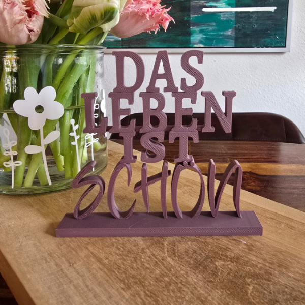 STL 3D Druck Datei Schriftzug Das Leben ist schön 3D-Druck Datei – Bild 5