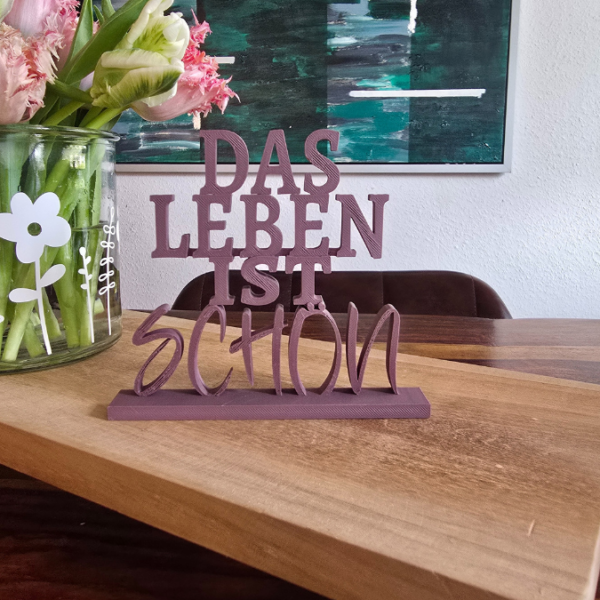 STL 3D Druck Datei Schriftzug Das Leben ist schön 3D-Druck Datei – Bild 7