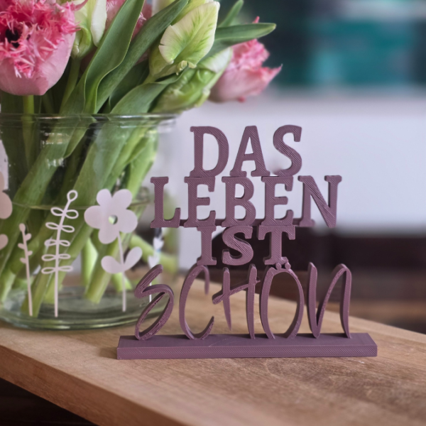 STL 3D Druck Datei Schriftzug Das Leben ist schön 3D-Druck Datei – Bild 3